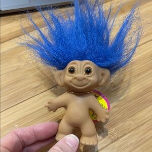 Vintage 1990’s Wishnik Troll Doll with Blue Hair NWT